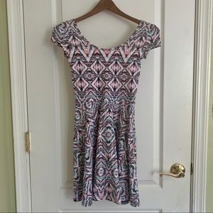 Geometric Patterned Skater Dress